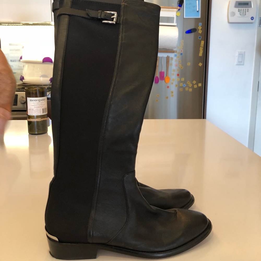 Coach black leather riding boots